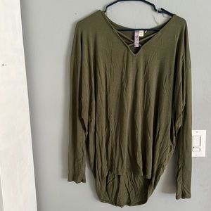 Olive green, long sleeve shirt